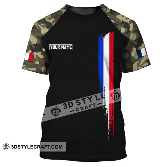 Unisex Shirt - Custom Name Shirt - France Logo Flag Color Line Shirt style option 2