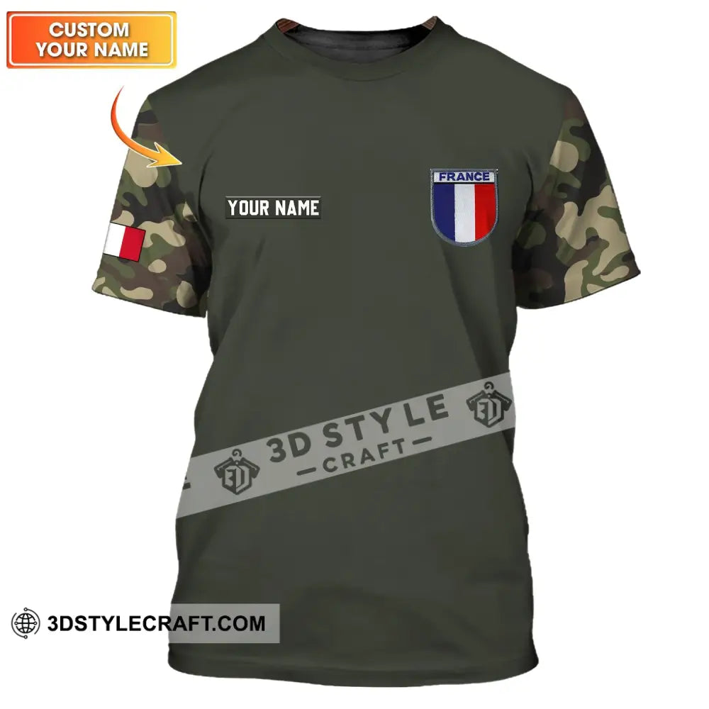 Unisex Shirt - Custom Name France Logo Flag Color T-Shirt