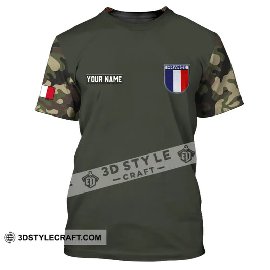 Unisex Shirt - Custom Name France Logo Flag Color T-Shirt / S T-Shirt