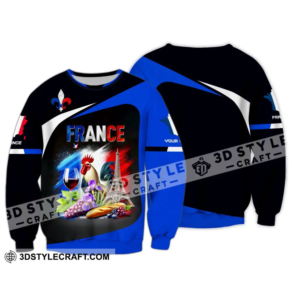 Unisex Shirt Custom Name France Love Polo Long Sleeve Gift / S T-Shirt