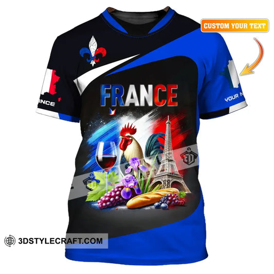 Unisex Shirt Custom Name France Love Polo Long Sleeve Gift T-Shirt