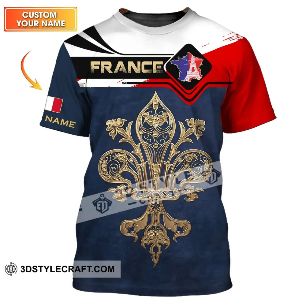 Unisex Shirt - Custom Name France Map T-Shirt