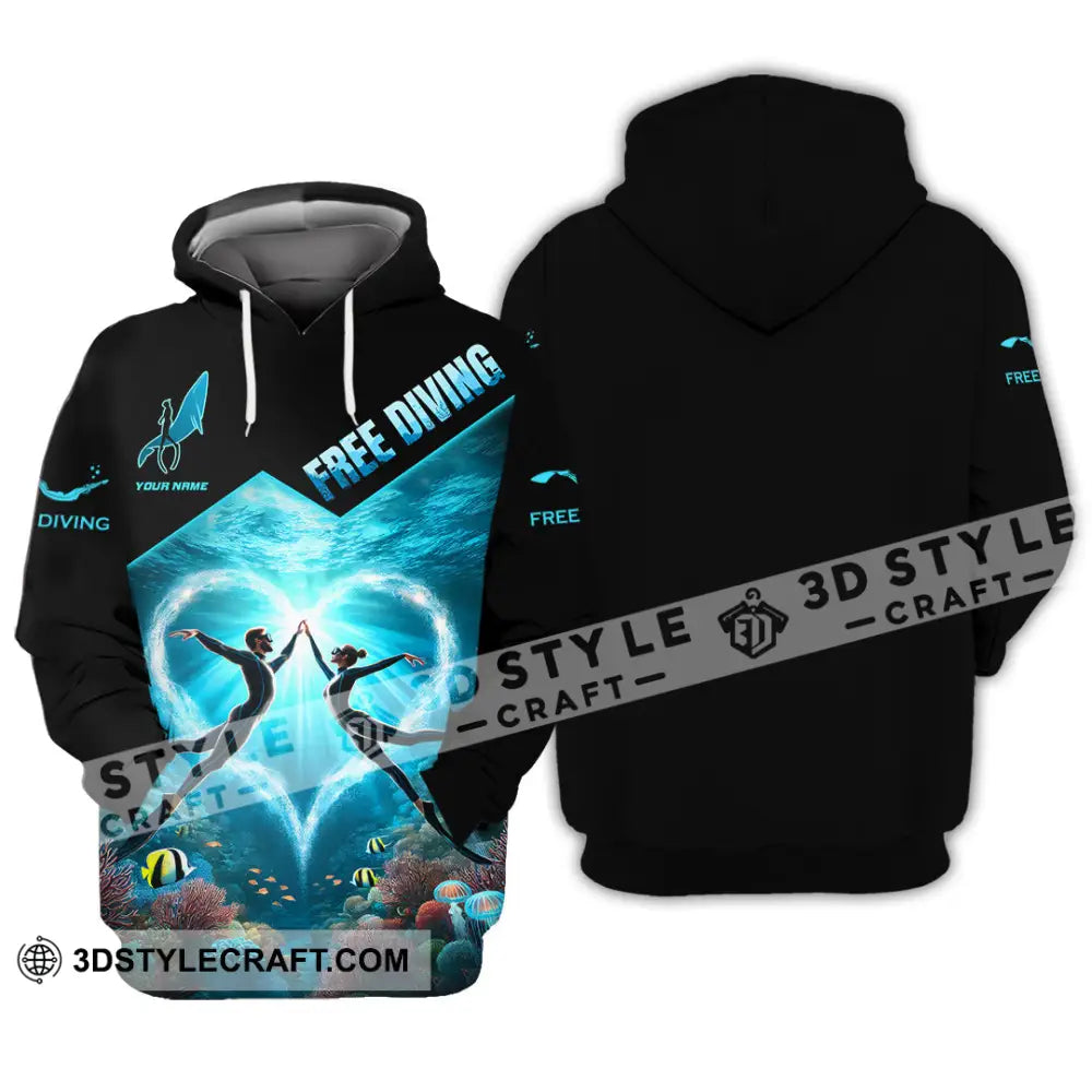 Unisex Shirt Custom Name Free Diving Gift Hoodie / S T-Shirt