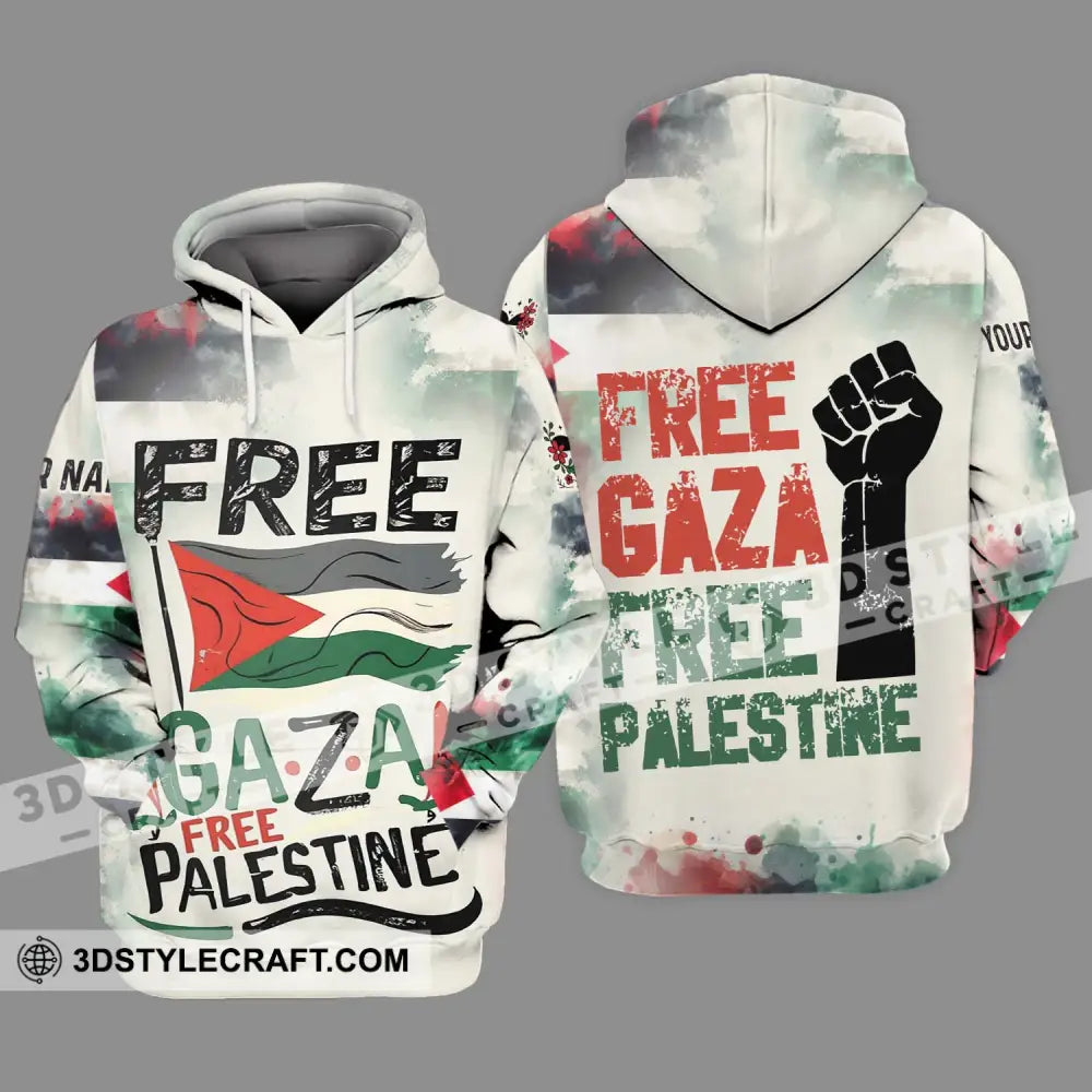 Unisex Shirt - Custom Name Free Gaza Palestine Hoodie / S T-Shirt