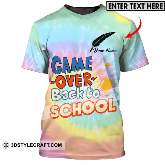 Unisex Shirt - Custom Name Game Over Back To School Shirt style option 1