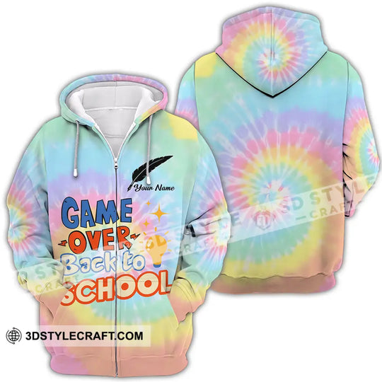 Unisex Shirt - Custom Name Game Over Back To School Shirt style option 4