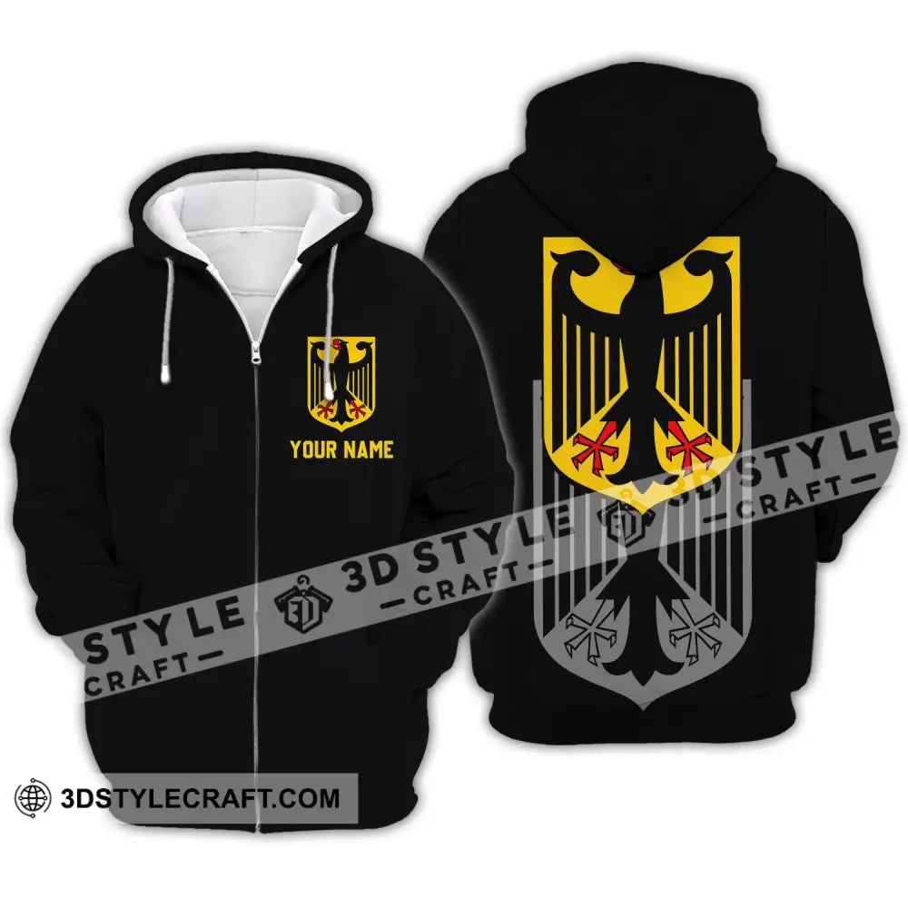 Unisex Shirt - Custom Name Germany All Over Style Zipper Hoodie / S T-Shirt