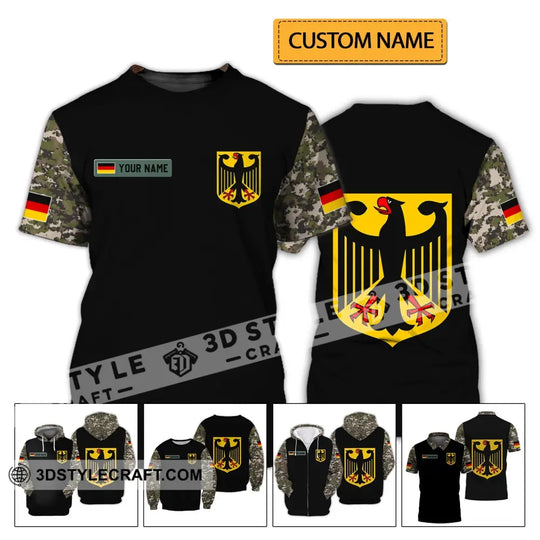Unisex Shirt - Custom Name Shirt - Germany Army 3D Shirt style option 2