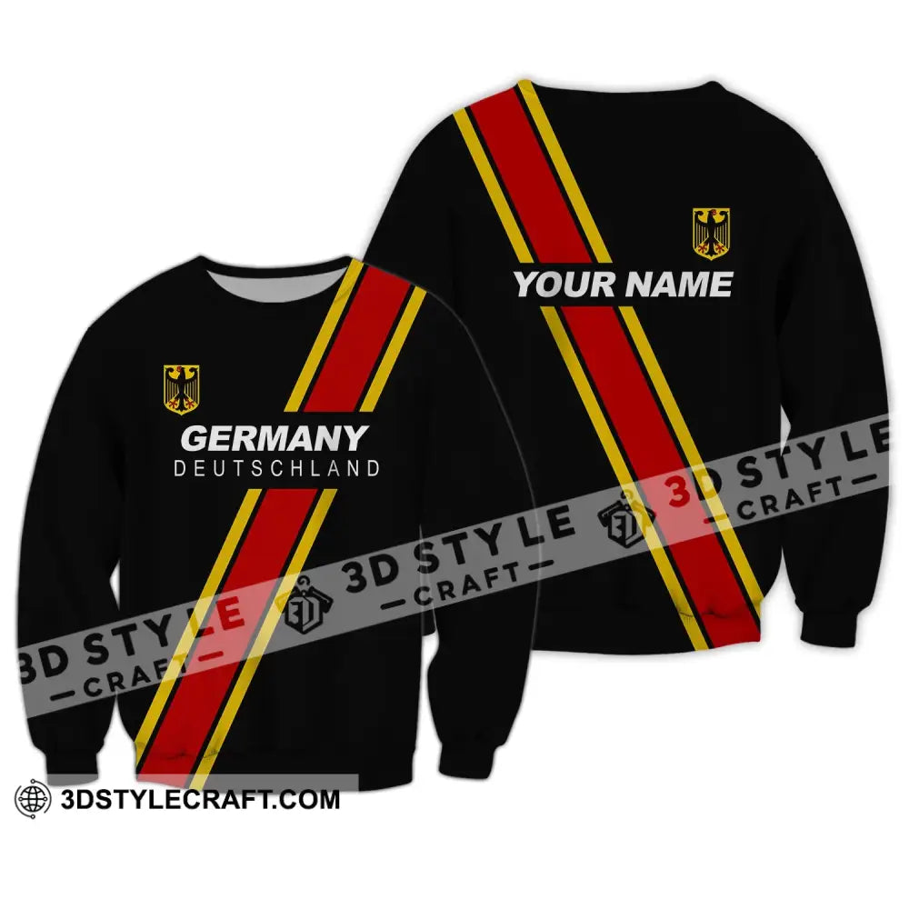 Unisex Shirt - Custom Name Germany Deutschland Sport Style Long Sleeve / S T-Shirt