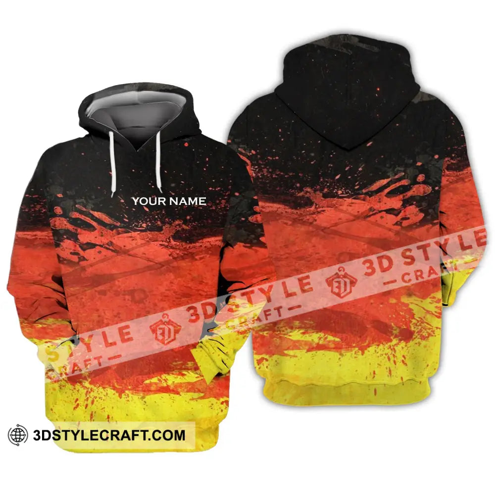 Unisex Shirt - Custom Name Germany Flag Color Hoodie / S T-Shirt