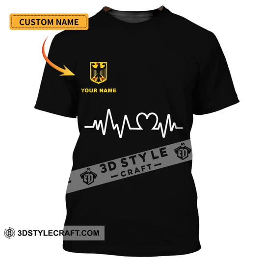 Unisex Shirt - Custom Name Shirt - Germany Heartbeat Name 3D Shirt style option 1