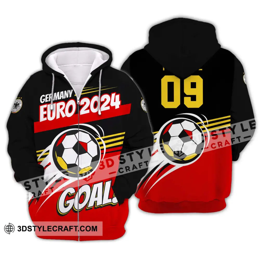 Unisex Shirt - Custom Name Germany National Team Euro 2024 Goal! Zipper Hoodie / S T-Shirt