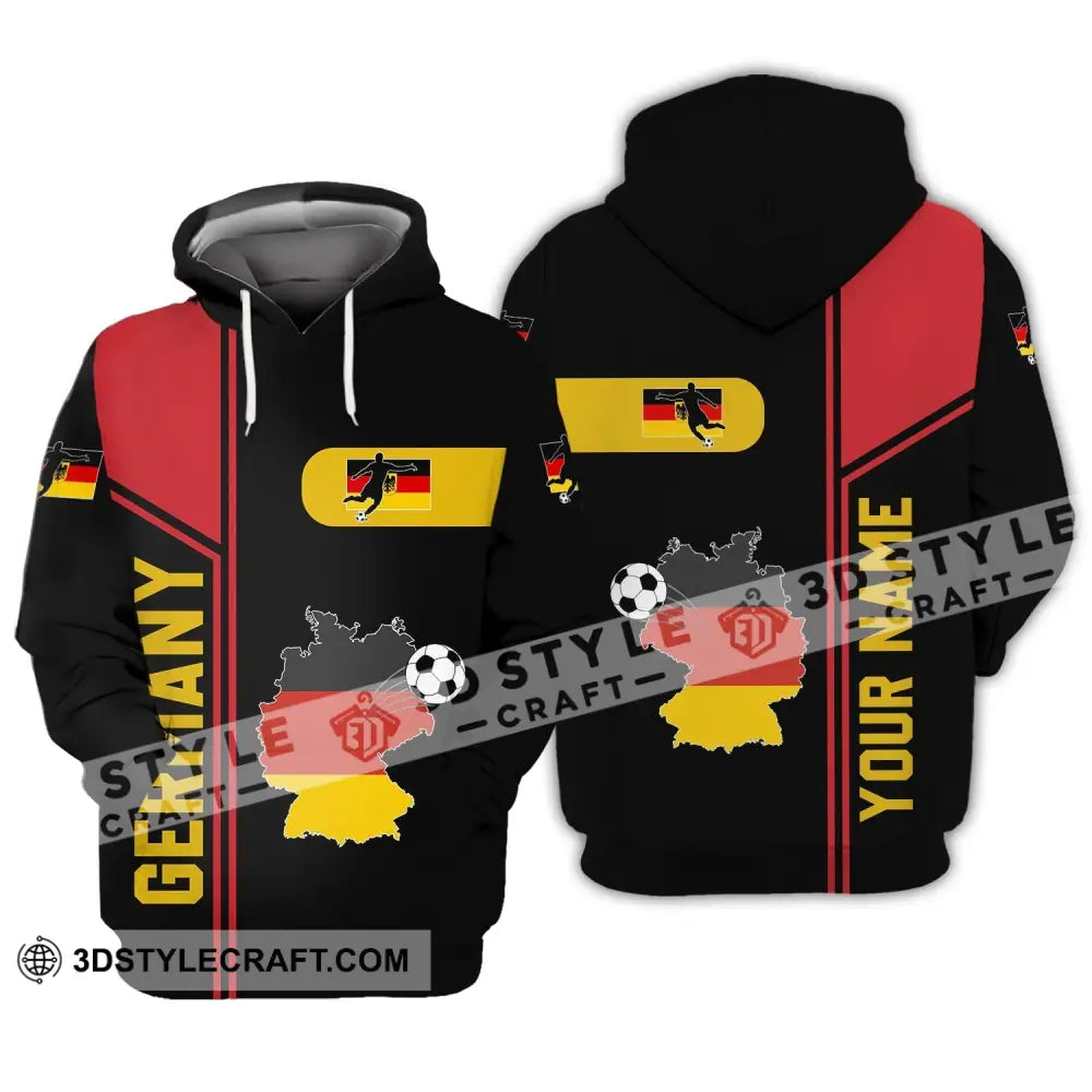 Unisex Shirt - Custom Name Germany National Team Map And Flag Color Hoodie / S T-Shirt