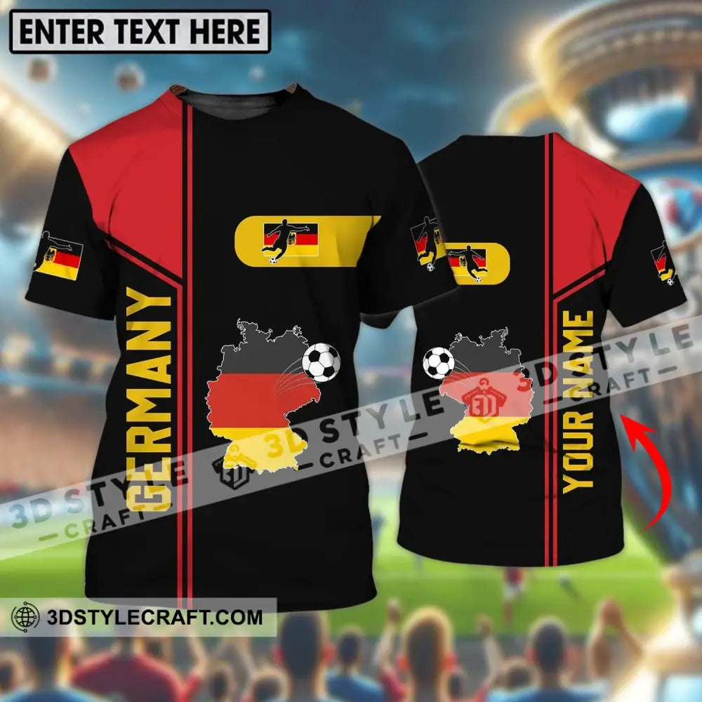 Unisex Shirt - Custom Name Germany National Team Map And Flag Color T-Shirt