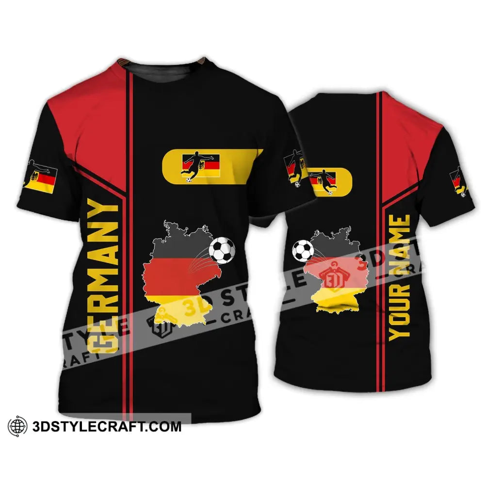 Unisex Shirt - Custom Name Germany National Team Map And Flag Color T-Shirt / S T-Shirt