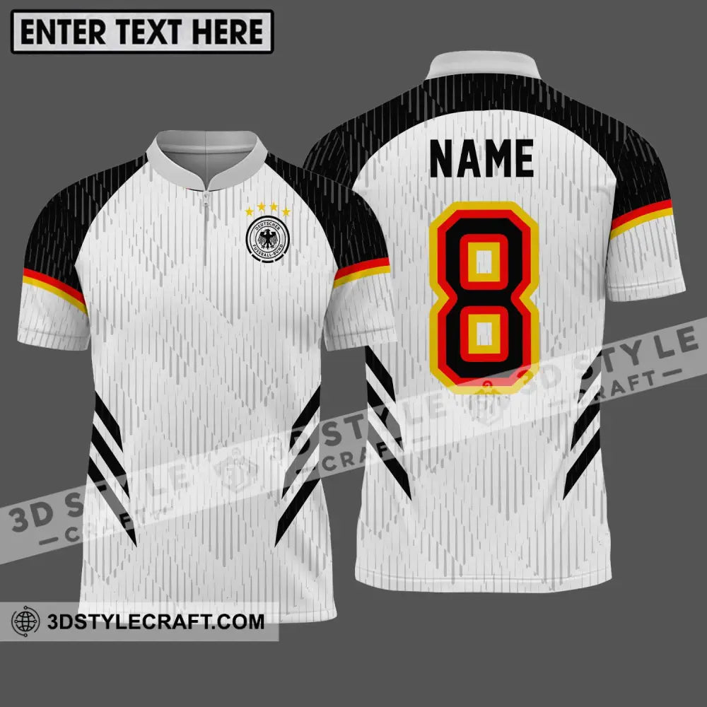 Unisex Shirt - Custom Name Germany National Team Zipper Polo / S T-Shirt