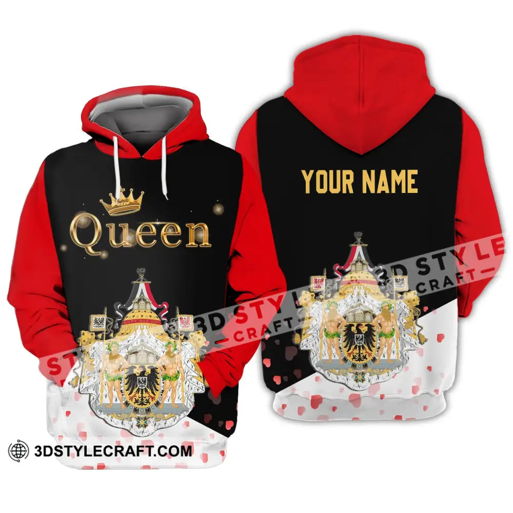 Unisex Shirt - Custom Name Germany Queen Valentine Hoodie / S T-Shirt