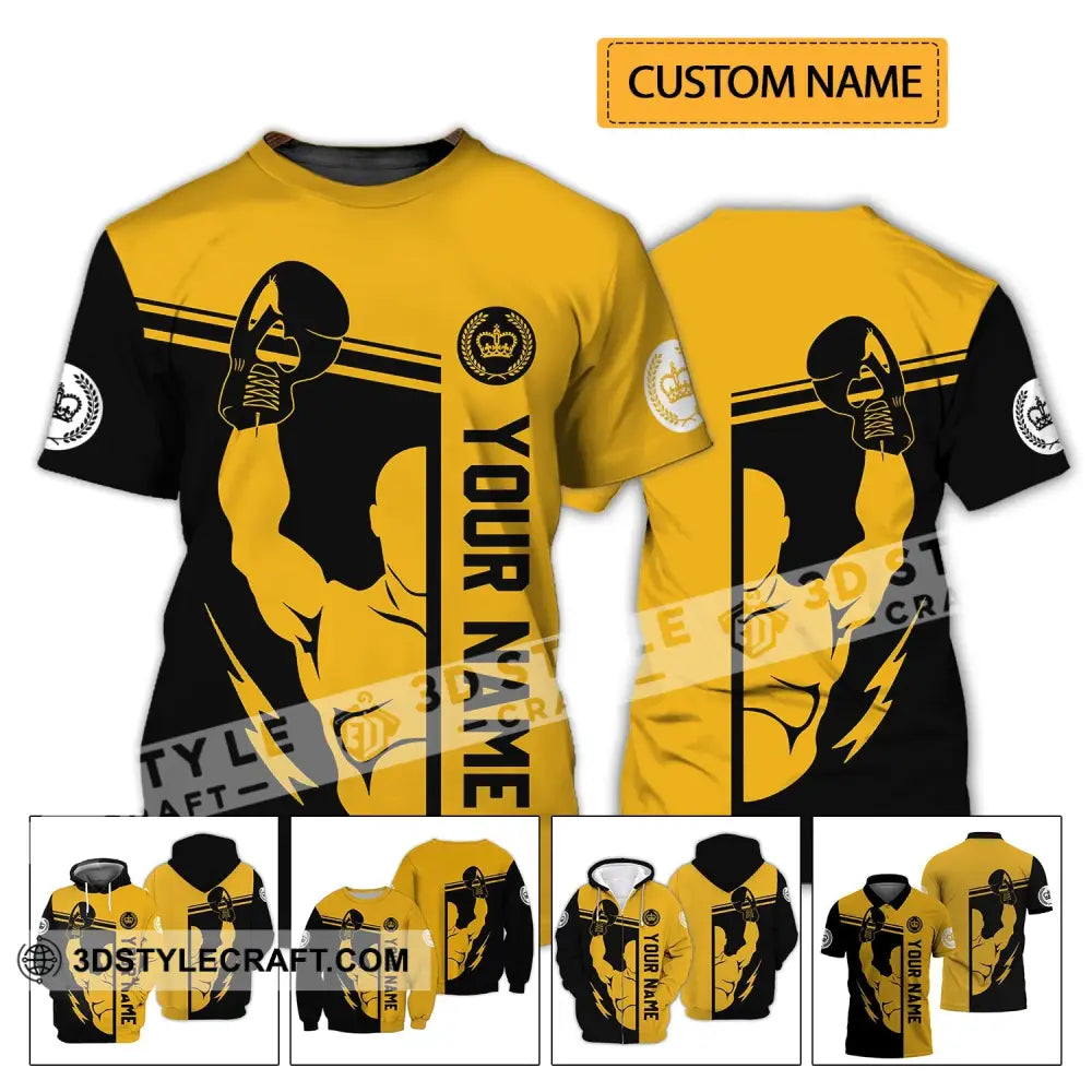 Unisex Shirt - Custom Name Gift For Boxing Lover Logo T-Shirt