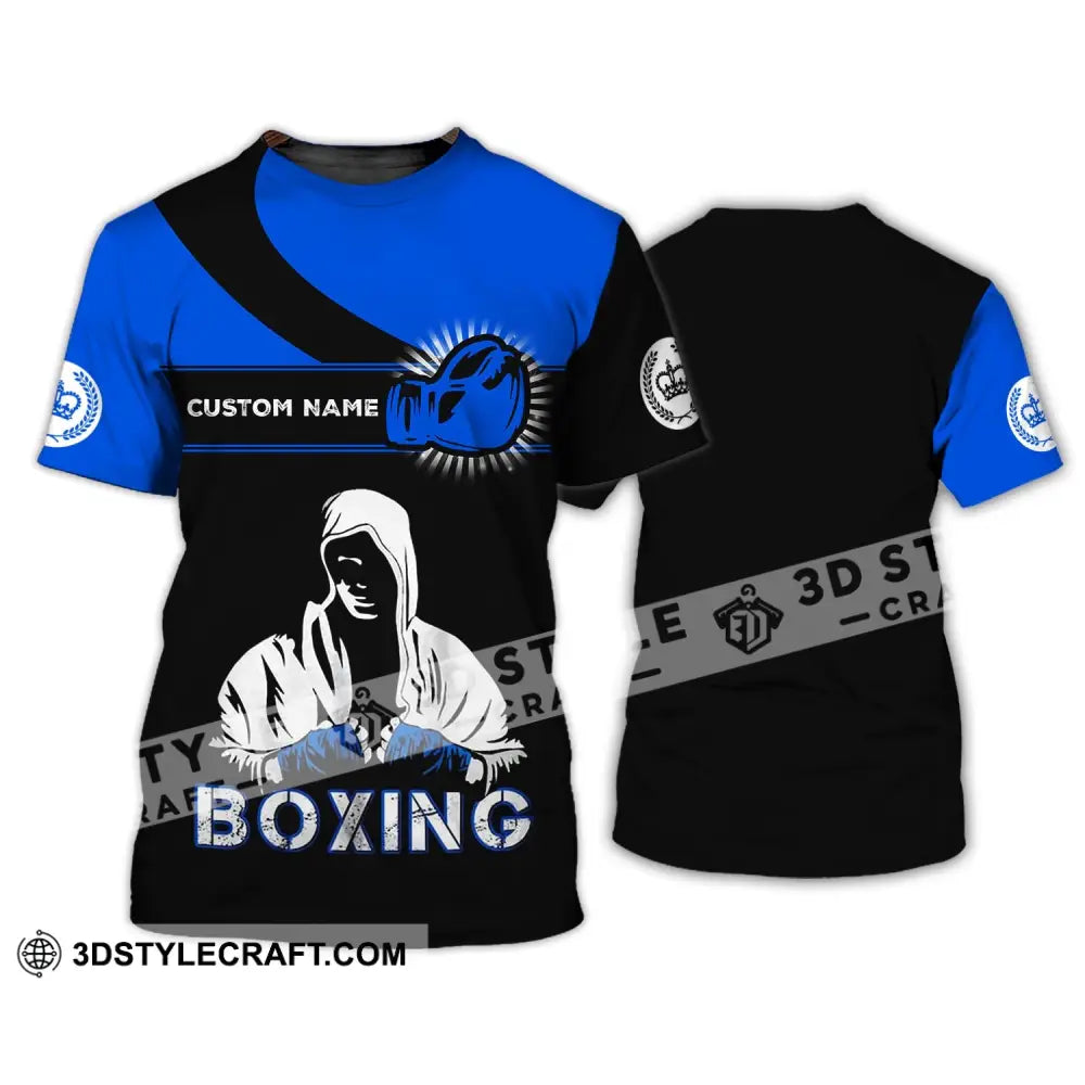 Unisex Shirt - Custom Name Gift For Boxing Lover Royal Blue And Black T-Shirt / S T-Shirt