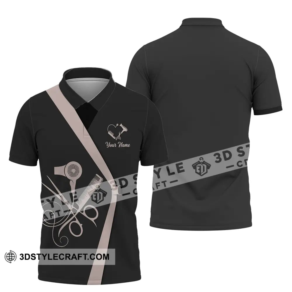 Unisex Shirt - Custom Name Gift For Hairdresser Lover Dark 3D Polo / S T-Shirt