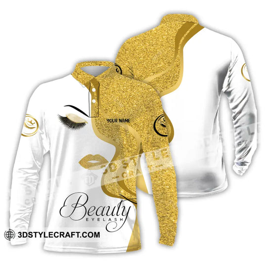 Unisex Shirt - Custom Name Shirt Gold Blink Beautiful Eyelash style option 3