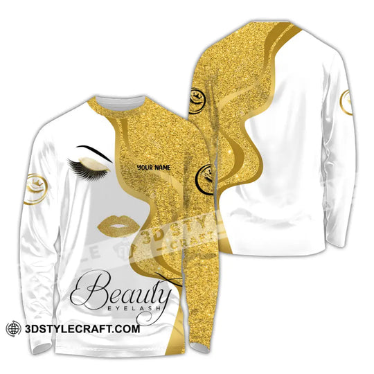 Unisex Shirt - Custom Name Shirt Gold Blink Beautiful Eyelash style option 4