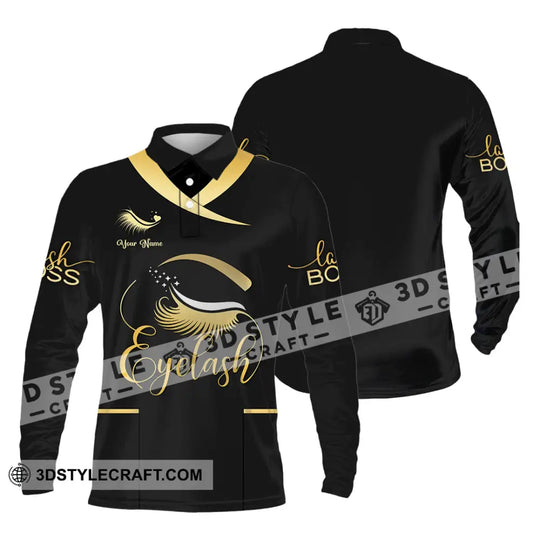Unisex Shirt - Custom Name Golden Eyelash Shirt style option 3