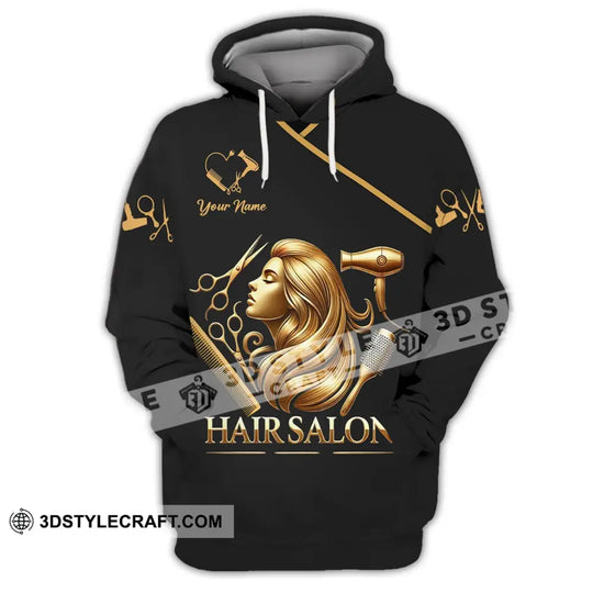 Unisex Shirt - Custom Name Golden Hair Salon Shirt style option 2