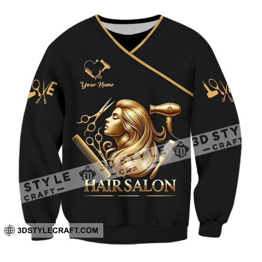 Unisex Shirt - Custom Name Golden Hair Salon Shirt style option 4
