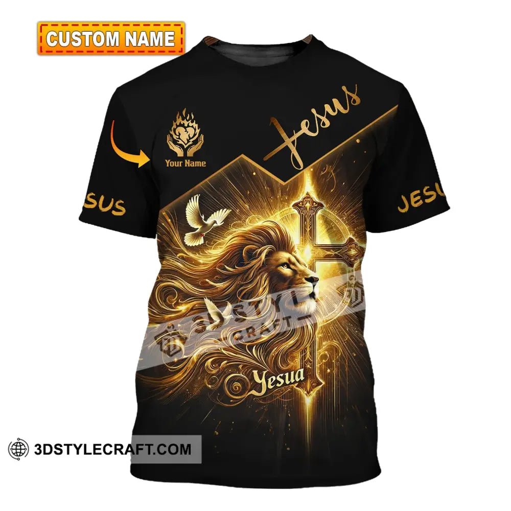 Unisex Shirt - Custom Name Golden Jesus T-Shirt