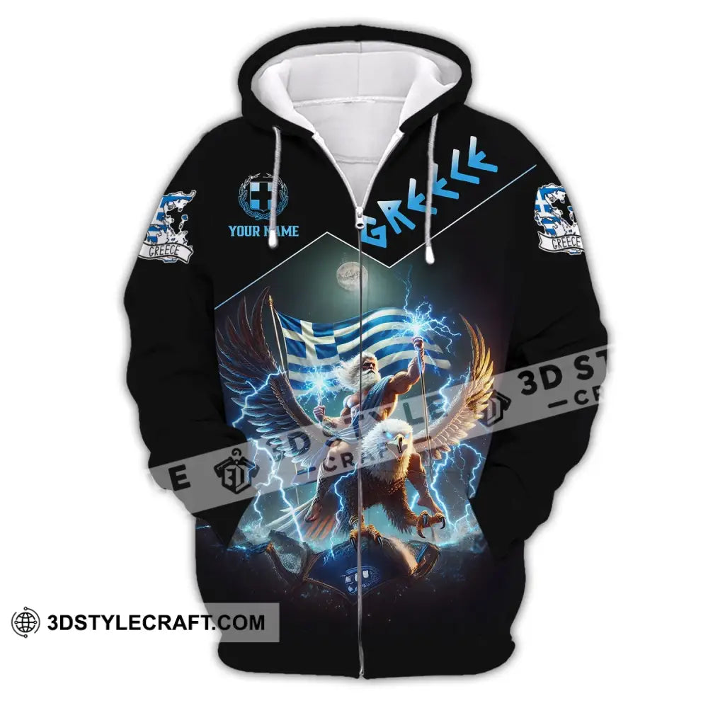 Unisex Shirt Custom Name Greece Love T-Shirt Zipper Hoodie / S T-Shirt