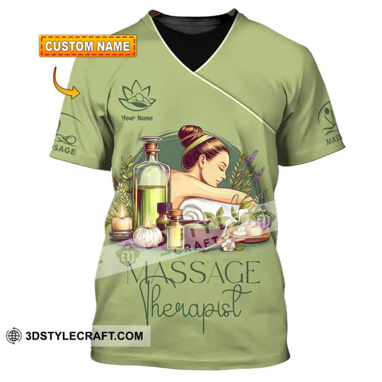 Unisex Shirt - Custom Name Shirt Green Tea Massage Therapist style option 1