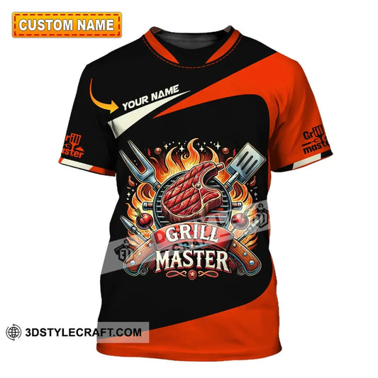 Unisex Shirt Custom Name Grill Master Chef T-Shirt Hoodie Long Sleeve T-Shirt