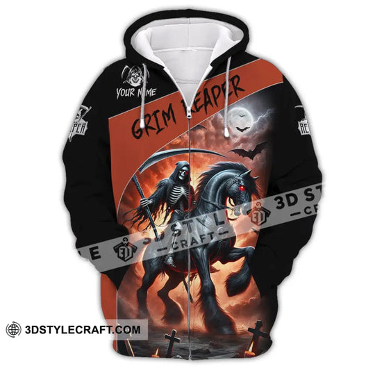 Unisex Shirt, Custom Name Grim Reaper Shirt, Grim Reaper T-Shirt style option 3