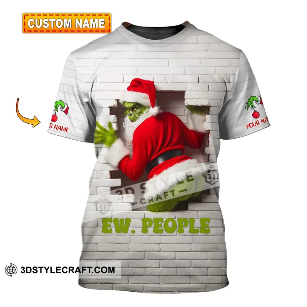 Unisex Shirt Custom Name Grinch Christmas Ew People Gift T-Shirt