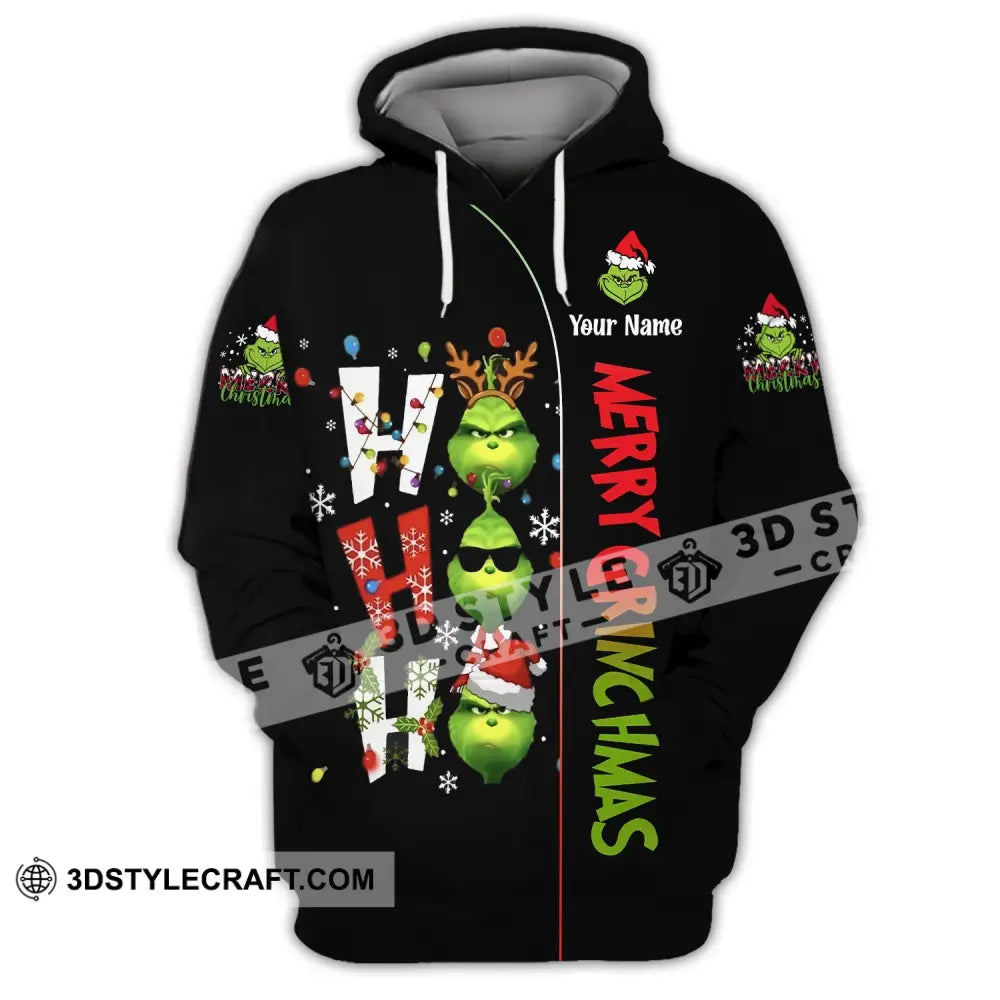 Unisex Shirt Custom Name Grinch Christmas Merry Grinchmas Gift Hoodie / S T-Shirt