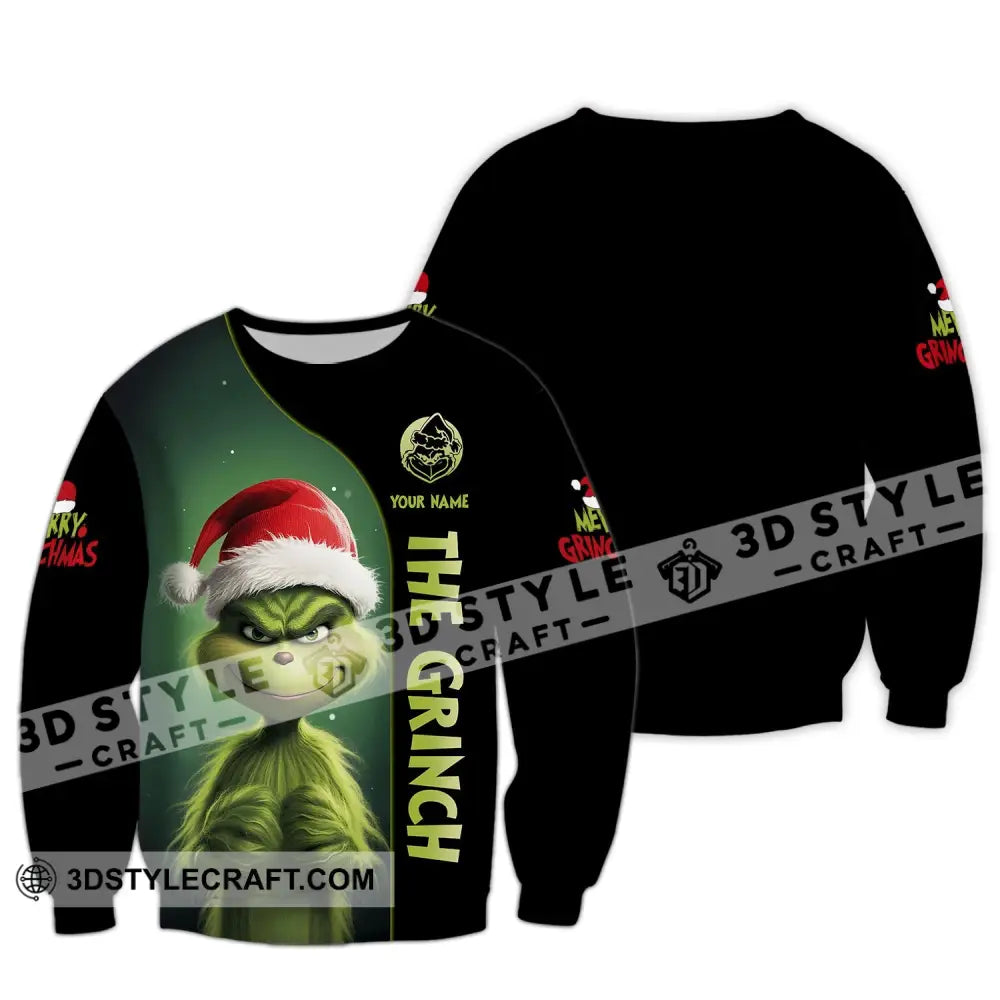 Unisex Shirt Custom Name Grinch Christmas Merry Grinchmas Gift Long Sleeve / S T-Shirt