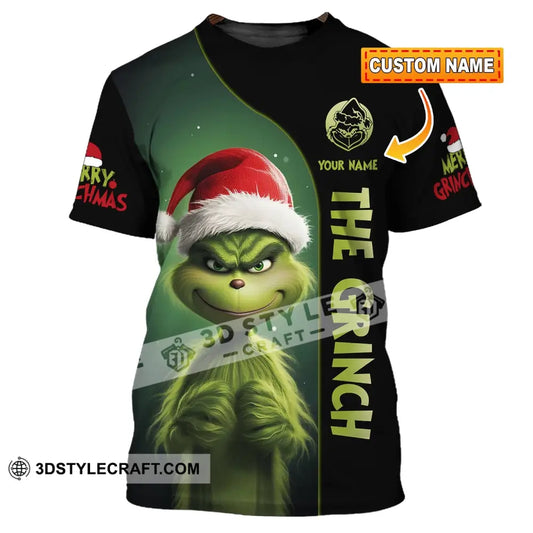 Unisex Shirt Custom Name Grinch Christmas Merry Grinchmas Gift T-Shirt