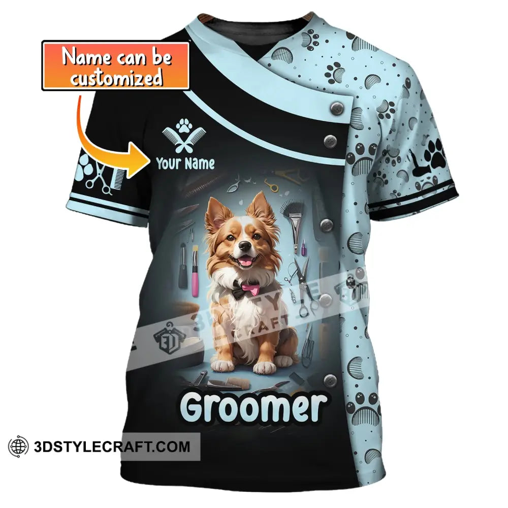 Unisex Shirt Custom Name Groomer Dog Groomers Grooming T-Shirt