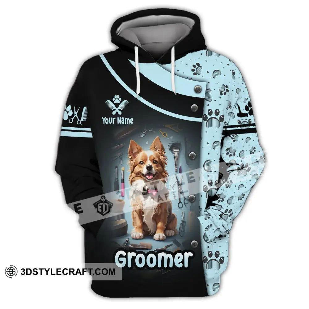 Unisex Shirt Custom Name Groomer Dog Groomers Grooming T-Shirt Hoodie / S