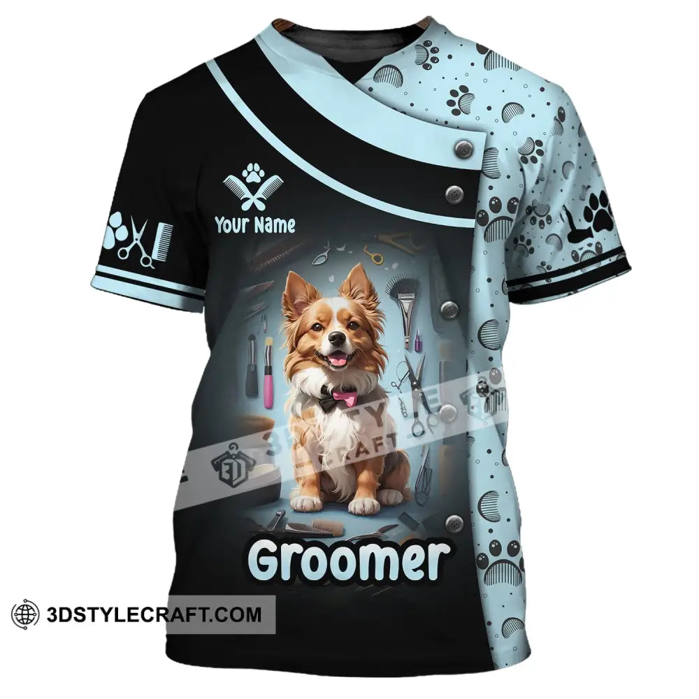 Unisex Shirt Custom Name Groomer Dog Groomers Grooming T-Shirt / S