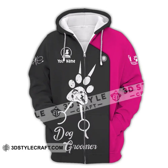 Unisex Shirt, Custom Name Groomer Shirt, Dog Groomer Hoodie, Pet Grooming T-Shirt style option 3