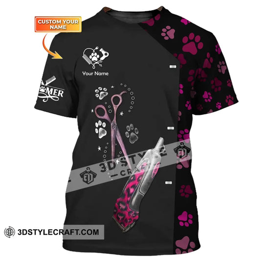 Unisex Shirt, Custom Name Groomer Shirt, Pet Grooming T-Shirt, Gift for Groomers style option 1