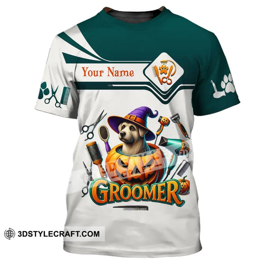 Unisex Shirt, Custom Name Groomer Shirt, Pet Grooming T-Shirt Hoodie Long Sleeve Shirt style option 2