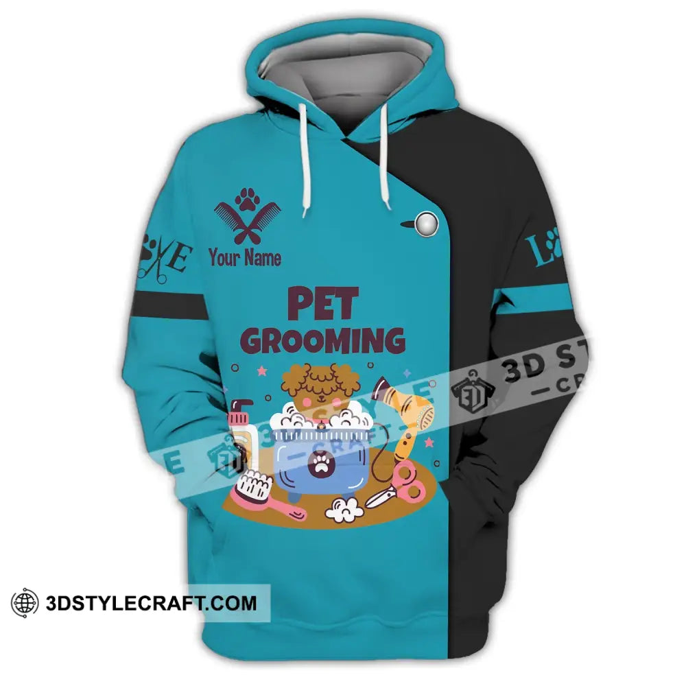 Unisex Shirt Custom Name Groomer Pet Hoodie Grooming T-Shirt / S