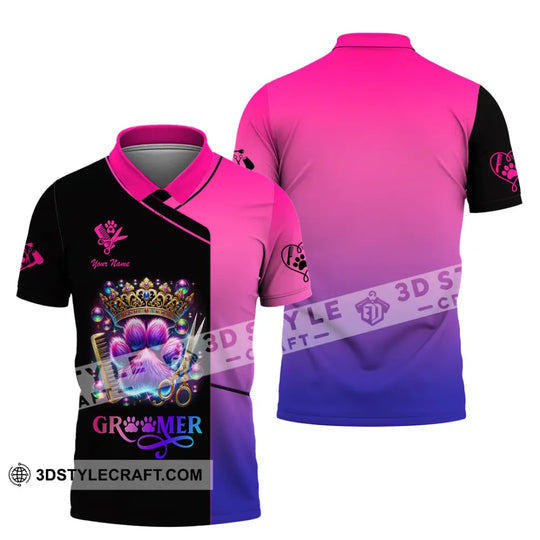 Unisex Shirt, Custom Name Groomer Shirt, Pet Shop T-Shirt style option 4