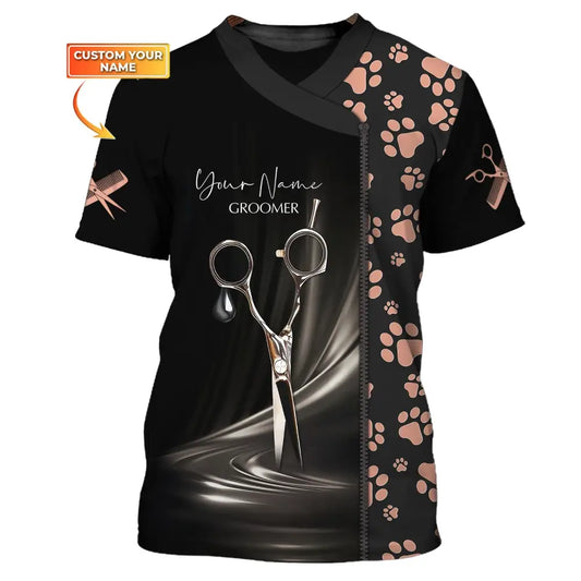 Unisex Shirt Custom Name Groomer T-Shirt Gift For / S