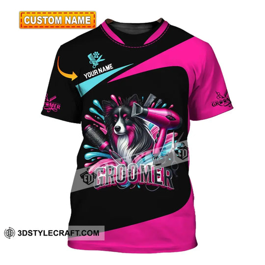 Unisex Shirt, Custom Name Groomer Shirt, Groomer T-Shirt Hoodie Long Sleeve Shirt style option 1