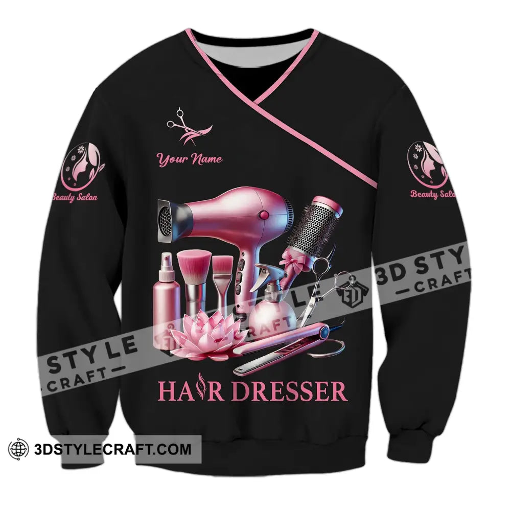 Unisex Shirt - Custom Name Hair Dresser Long Sleeve / S T-Shirt