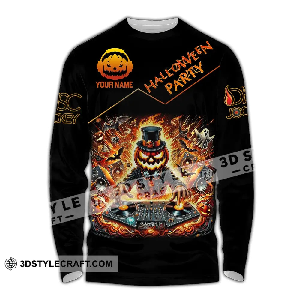 Unisex Shirt - Custom Name Halloween Party Long Sleeve / S T-Shirt